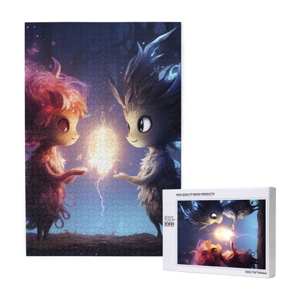 Naloa Dreamy Forest Elf Custom Puzzles Personalized Puzzle 1000 Pieces from Photo Custom Jigsaw Puzzle for Wedding, Graduation, (29.519.7in, Vertical)