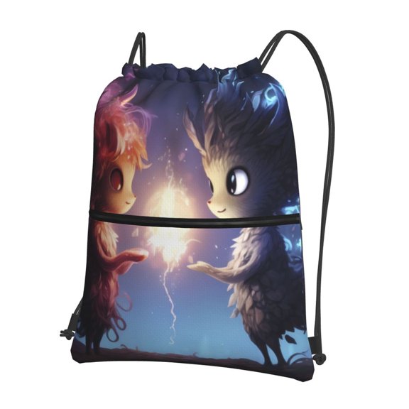 Naloa Dreamy Forest Elf Drawstring Backpack String Bag Cinch Water Resistant for Gym Shopping Sport Yoga
