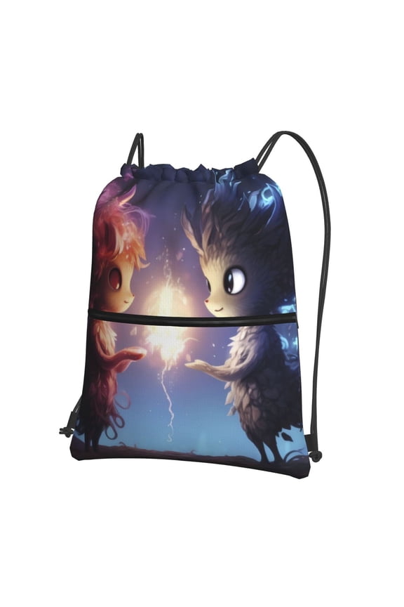 Dreamy Forest Elf Drawstring Backpack String Bag Cinch Water Resistant for Gym Shopping Sport Yoga