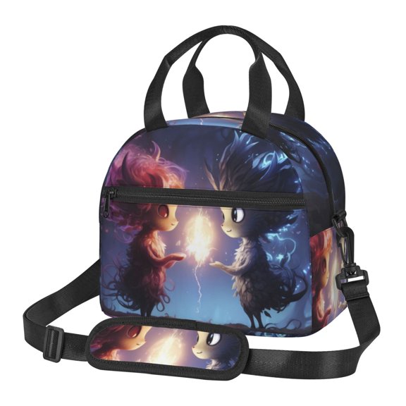 Naloa Dreamy Forest Elf Print Lunch Bag for Women & Men Insulated Lunch Box or Cooler Lunch Tote Bags for Work, Travel, Outdoor