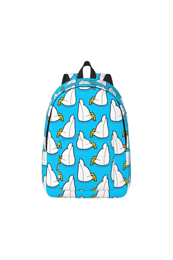Duck Dives Canvas Backpack for Men Women Rucksack Casual Travel Daypack College Tote Satchel Bookbag for Teens-Medium