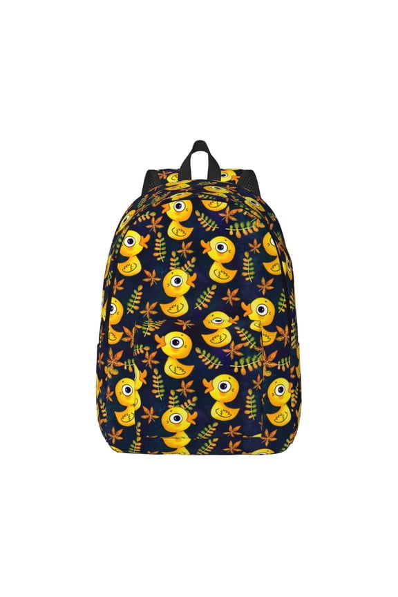 Ducks Canvas Backpack for Men Women Rucksack Casual Travel Daypack College Tote Satchel Bookbag for Teens-Small