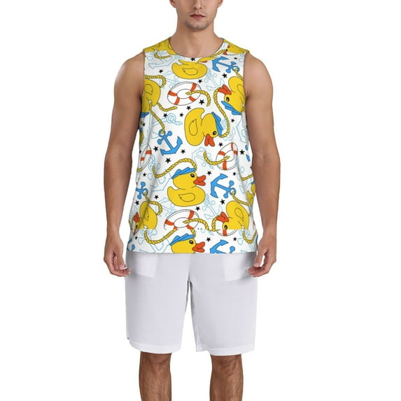 Naloa Ducks and Anchors Basketball Jersey Reversible Men's Mesh Athletic Sports Shirts Training Practice S-4XLMedium