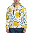 thumbnail image 1 of Naloa Ducks and Anchors Men's Casual Hooded Collar Drawstring Hoodies Pullover Sweatshirts Casual Long Sleeve Shirts-Small, 1 of 7