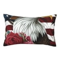 thumbnail image 1 of Naloa Eagle With Hat And Roses Pillowcase, Throw Pillowcase, Wrinkle-Free, Stain-Resistant with Hidden Zipper for Bedroom Sofa-16"x24", 1 of 6