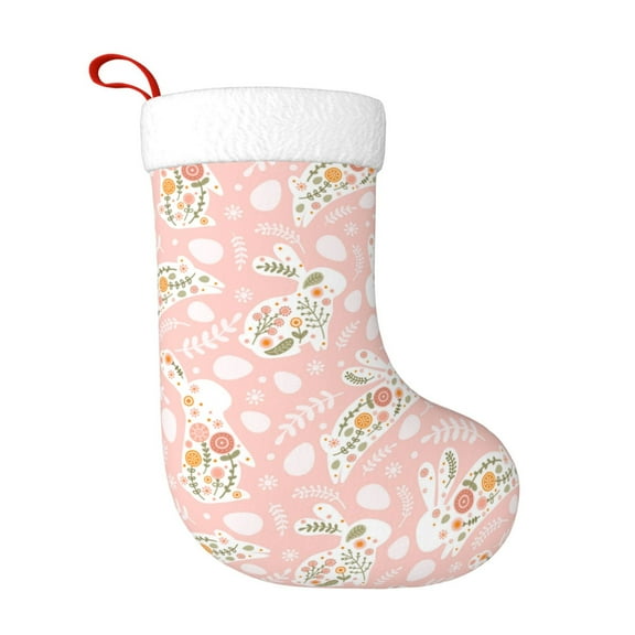 Naloa Easter Bunny Christmas Stockings Decorations, Xmas Ornaments, DIY Personalized Farmhouse Decor for Home Family Party Tree