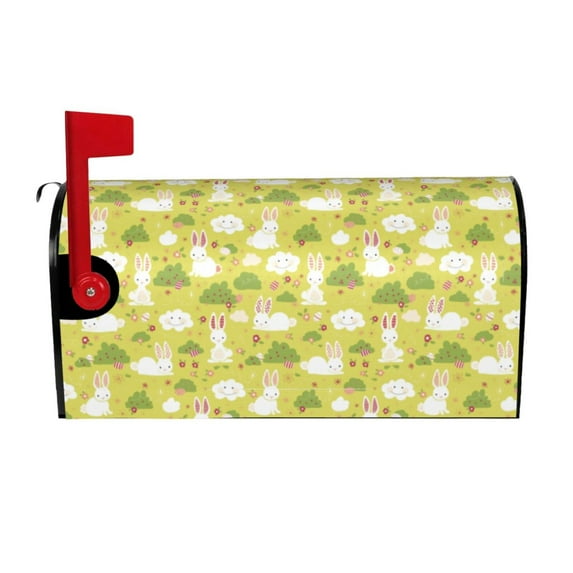 Naloa Easter Bunny Mailbox Covers Magnetic Post Box Cover Post Letter Box Cover Garden Decor-21x18 in
