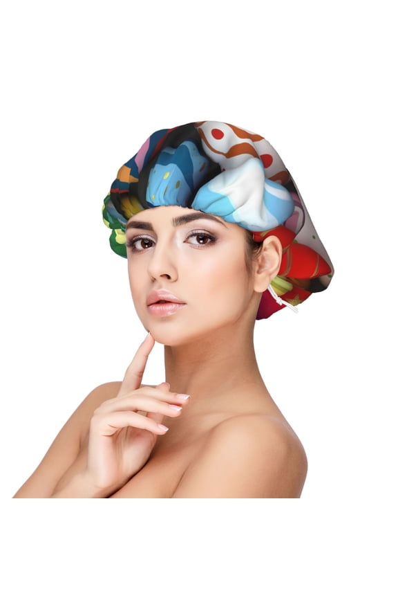 Easter Egg Adjustable Hair Bonnet for Sleeping, Hair Wrap Sleep Cap Turban for Women Men, Curly Straight Hair Long Large Braid Unisex