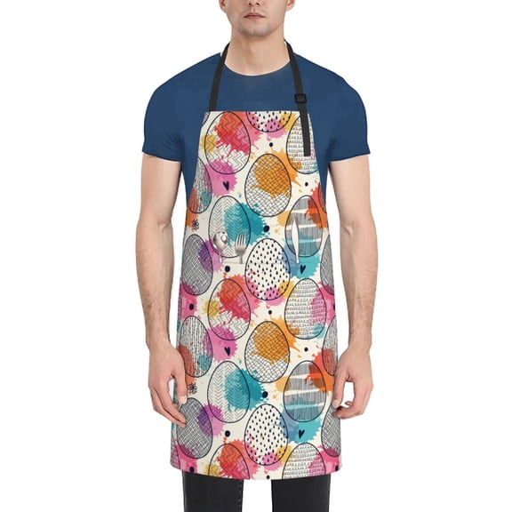 Naloa Easter Egg Apron Kitchen Aprons with Pockets for Women Men Chef