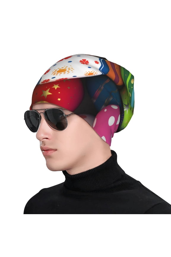 Easter Egg Soft Beanie Hat, Knit Beanie Daily Beanie in Fine Knit for Women Men Winter Travel, Outdoor