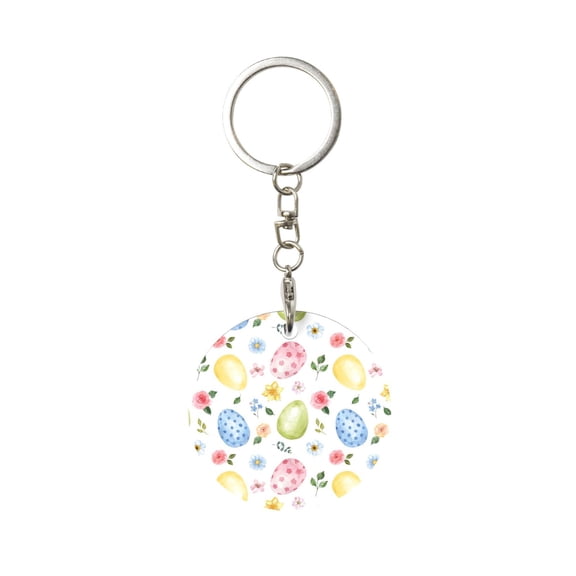 Naloa Easter Egg3 Print Round Keychain Keychain Key Ring, Key Tag, Key Chain Bulk for Gift Accessories (Round)