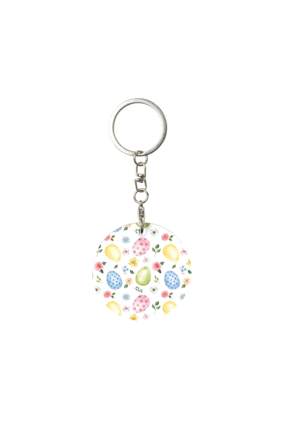 Easter Egg3 Print Round Keychain Keychain Key Ring, Key Tag, Key Chain Bulk for Gift Accessories (Round)