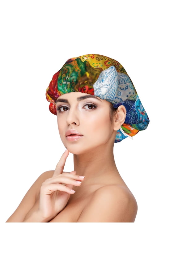 Easter Eggs Adjustable Hair Bonnet for Sleeping, Hair Wrap Sleep Cap Turban for Women Men, Curly Straight Hair Long Large Braid Unisex