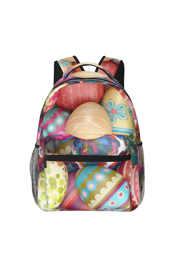 Easter Eggs Print Solid Color Tie Formal Necktie for MenSuitable for business, daily life, work