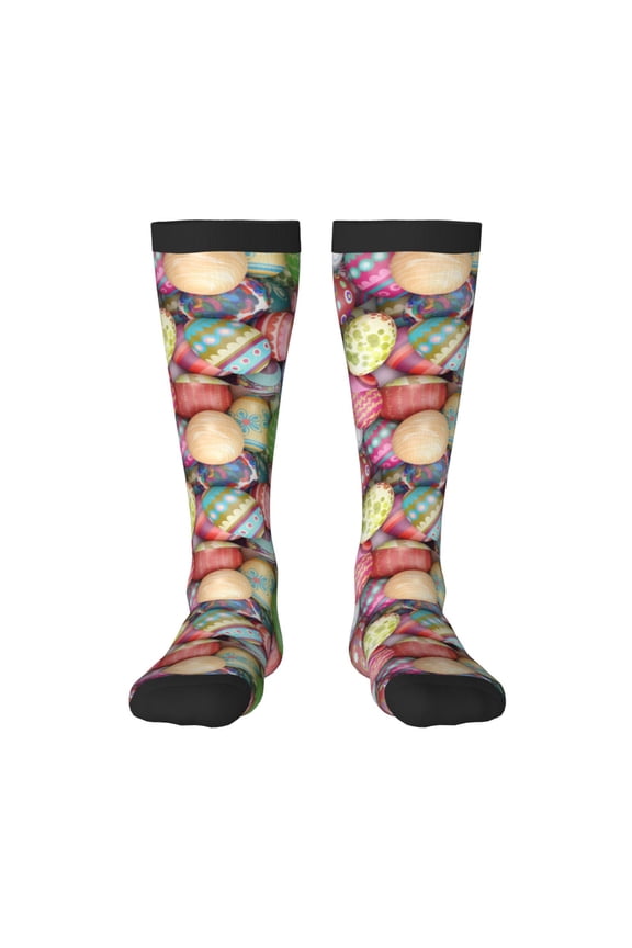 Easter Eggs Thigh High Socks Extra Long Stretchy Sock Women Over Knee High Opaque Stocking Daily Wear