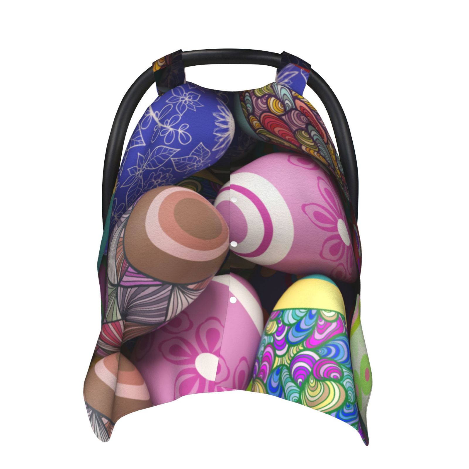 Naloa Easter Eggs1 Baby Car Seat Cover, Breathable Baby Carrier Cover, Multiuse Baby Carrier Cover & Nursing Breastfeeding Cover