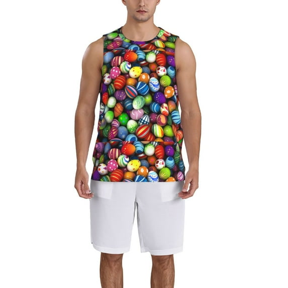 Naloa Easter Eggs2 Basketball Jersey Reversible Men's Mesh Athletic Sports Shirts Training Practice S-4XLXX-Large