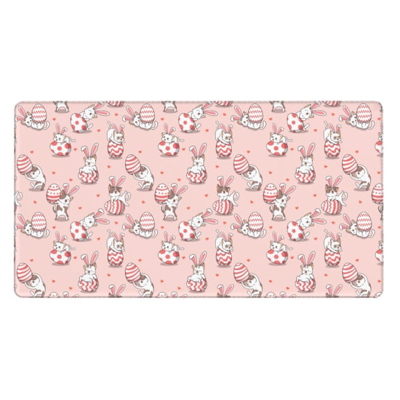 Naloa Easter Rabbit Gaming Mouse Pad Large Mouse Mat Long Extended Desk Pad Non-Slip Rubber Mice Pads Stitched Edges Thin Pad (16x29.5 Inch)