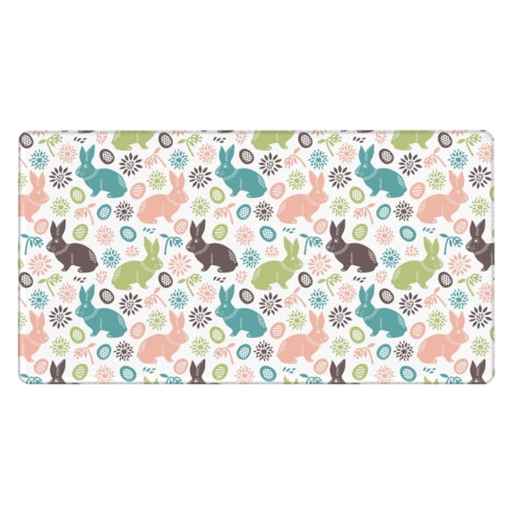Naloa Easter Rabbit Gaming Mouse Pad Large Mouse Mat Long Extended Desk Pad Non-Slip Rubber Mice Pads Stitched Edges Thin Pad (16x29.5 Inch)