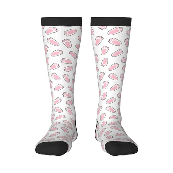 Naloa Easter bunny footprint Knee Socks, High Socks Long Stretchy Sock Women Knee High Stocking, Long Socks for Women