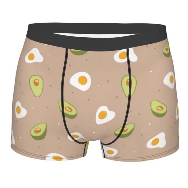 Naloa Egg and Avocado Print Mens Underwear Boxers for Men, Classic