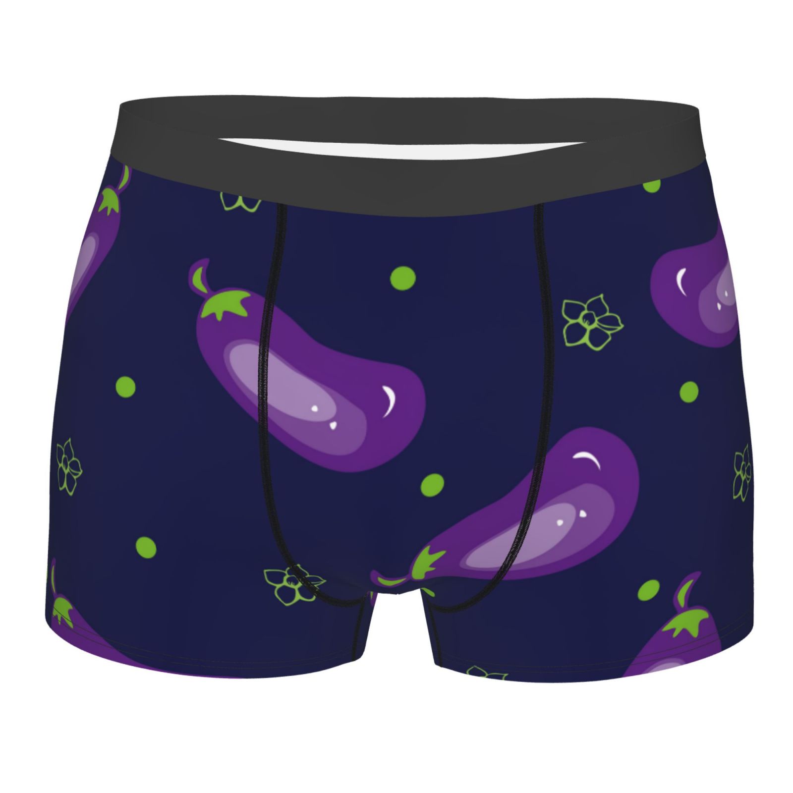 Naloa Eggplant Print Mens Underwear Boxers for Men, Classic Briefs