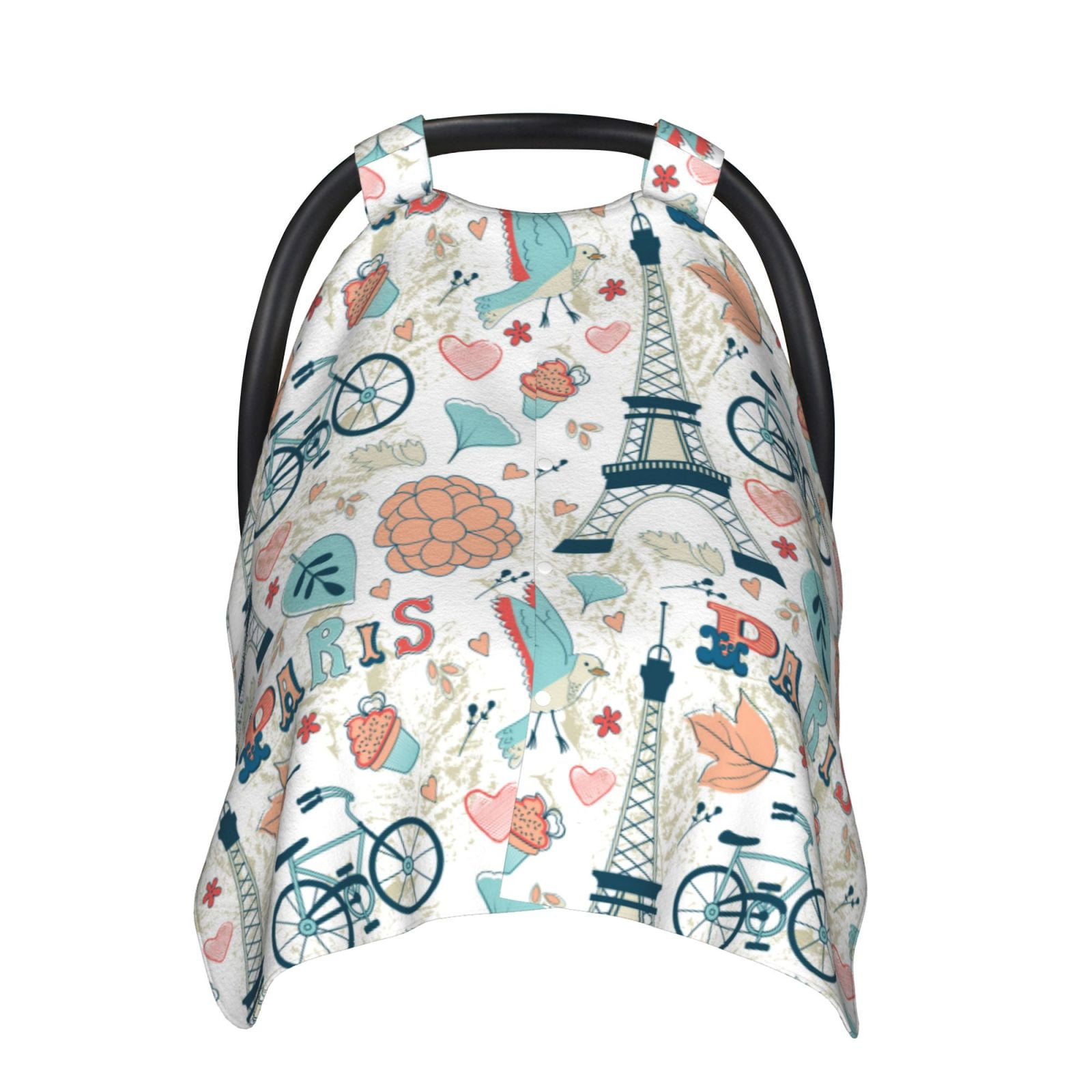 Naloa Eiffel Tower Baby Car Seat Cover, Breathable Baby Carrier Cover, Multiuse Baby Carrier Cover & Nursing Breastfeeding Cover