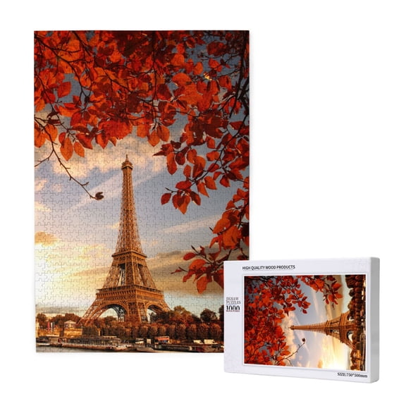 Naloa Eiffel Tower Custom Puzzles Personalized Puzzle 1000 Pieces from Photo Custom Jigsaw Puzzle for Wedding, Graduation, (29.519.7in, Vertical)