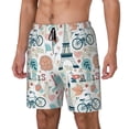 thumbnail image 1 of Naloa Eiffel Tower Print Men Swim Trunks with Compression Liner ,Board Shorts,Men's Swim Shorts with Drawstring and Elastic Waistband-Small, 1 of 6