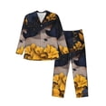 thumbnail image 1 of Naloa Elegant Lady With Hat Men’s Pajamas Set - Long Sleeve Button Down Sleep Shirt and Pajama Bottoms Sleepwear Set-XX-Large, 1 of 7