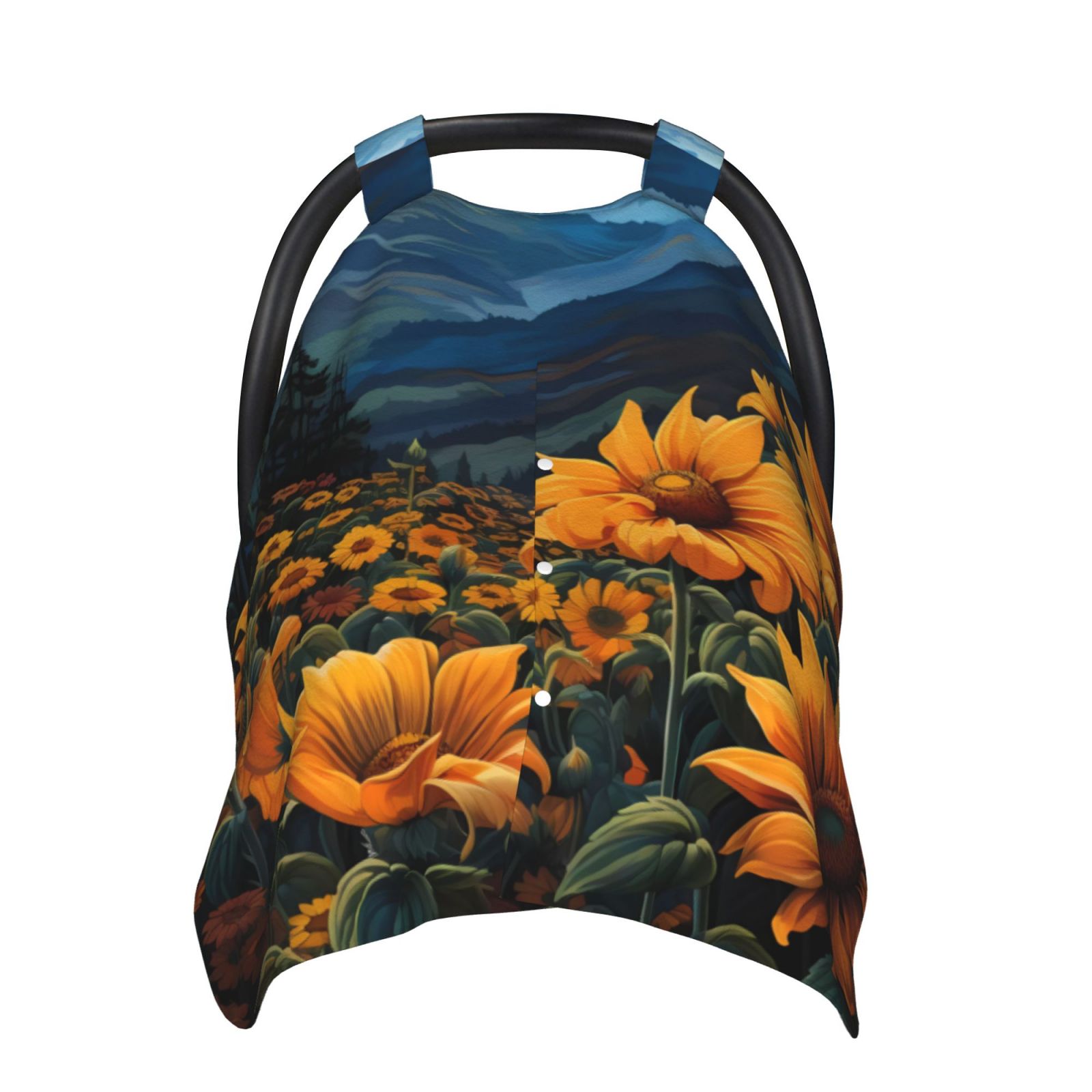 Naloa Elegant Sunset Sunflower Baby Car Seat Cover, Breathable Baby Carrier Cover, Multiuse Baby Carrier Cover & Nursing Breastfeeding Cover