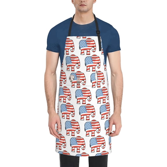 Naloa Elephant Apron Kitchen Aprons with Pockets for Women Men Chef
