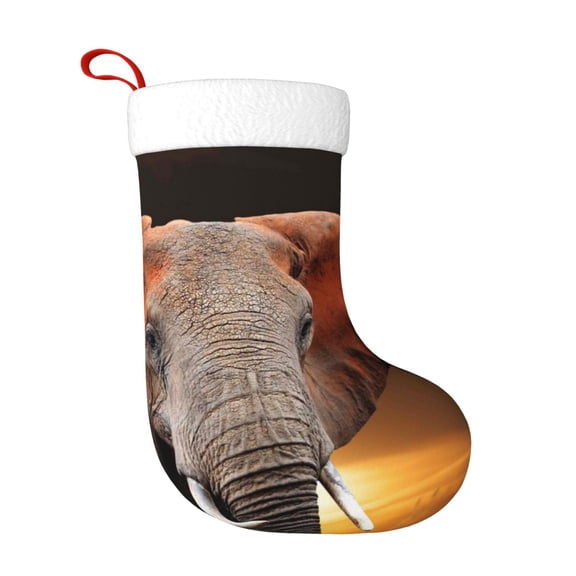Naloa Elephant Sunset in Kenya Christmas Stockings Decorations, Xmas Ornaments, DIY Personalized Farmhouse Decor for Home Family Party Tree