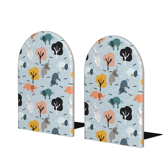 Naloa Elephant Tree 2 Pcs Bookend Large Capacity Office Book Ends for Home Office Library School Study Decoration