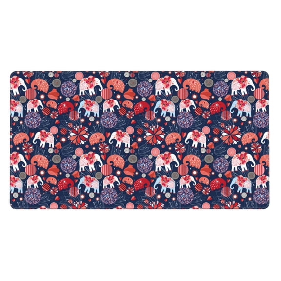 Naloa Elephants Gaming Mouse Pad Large Mouse Mat Long Extended Desk Pad Non-Slip Rubber Mice Pads Stitched Edges Thin Pad (16x29.5 Inch)