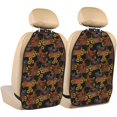 thumbnail image 1 of Naloa Embroidery Chicken Rooster And Sunflowers 2Pcs Anti-Kick Back Seat Cover Kick Mat, Car Seat Protector with 3 Storage Pockets, 1 of 8