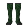thumbnail image 1 of Naloa Emerald Green Sparkling Knee Socks, High Socks Long Stretchy Sock Women Knee High Stocking, Long Socks for Women, 1 of 6