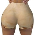 thumbnail image 1 of Naloa Engraved Coffee On Kraft Paper Biker Shorts for Women Seamless Scrunch Short Women’s Yoga Shorts for Gym Running Sport Shorts - Large, 1 of 9