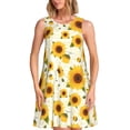 thumbnail image 1 of Naloa European-style Pattern Sunflower A Print Women's Summer Spring Casual Beach Sundress,Vacation Sleeveless Tank Crewneck Loose Dresses, 1 of 7