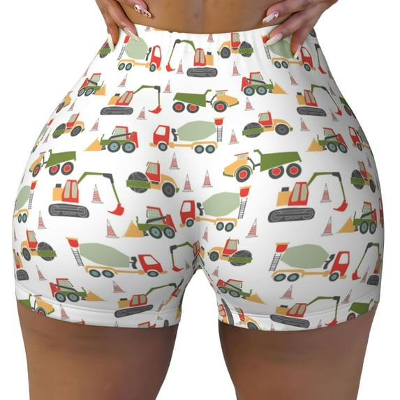 Naloa Excavator Biker Shorts for Women Seamless Scrunch Short Women’s Yoga Shorts for Gym Running Sport Shorts - Large