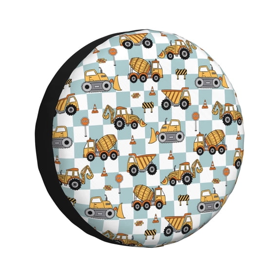 Naloa Excavator PVC Leather Spare Tire Wheel Cover for Car Truck SUV Camper Trailer Universal Fit many size14 inch