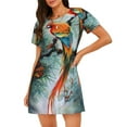 thumbnail image 1 of Naloa Exotic Birds Forest Print Women Nightgowns,Womens Loungewear,Short Sleeve Sleepwear,Comfy Ladies Nightdress, 1 of 6