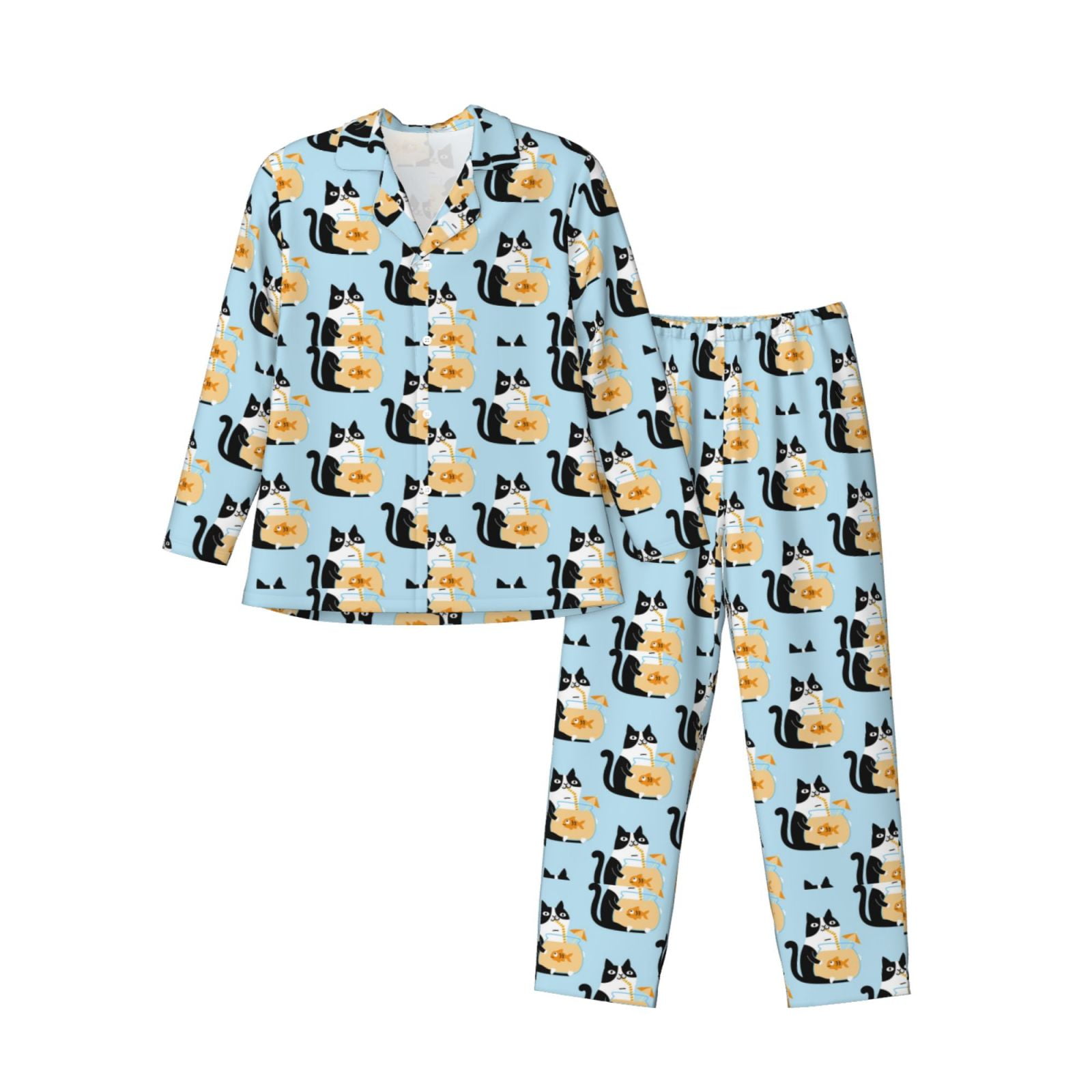 Nevada Long Sleeve Pyjama Pants Fishy Cat main image 0