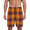 thumbnail image 1 of Naloa Fall Buffalo Plaid Men's Short Pajama Pants, Lounge Comfort Shorts with Elasticized Waistband and Side Pockets - Small, 1 of 9