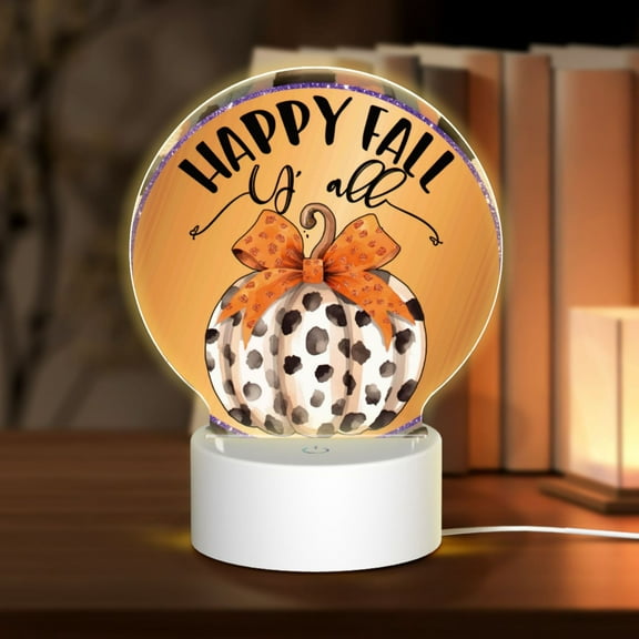 Naloa Fall Farmhouse Pumpkins1 Acrylic LED Night Light Custom LED Lights Personalized Nightlight Customized Gifts for Family Couples Friends