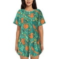 thumbnail image 1 of Naloa Fall Forest Squirrel Women's Short-Sleeved Pajama Set, Loungewear, Summer pajamas, Breathable Cozy - 4X-Large, 1 of 9
