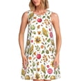thumbnail image 1 of Naloa Fall Fruits And Vegetables Print Women's Summer Spring Casual Beach Sundress,Vacation Sleeveless Tank Crewneck Loose Dresses, 1 of 7