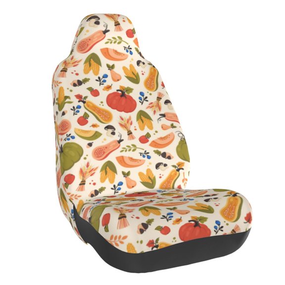 Naloa Fall Pumpkin Car Seat Covers Universal Front Seat Coves for Car Accessories ,Padded Car Covers for Automotive, SUV, Truck, and Van
