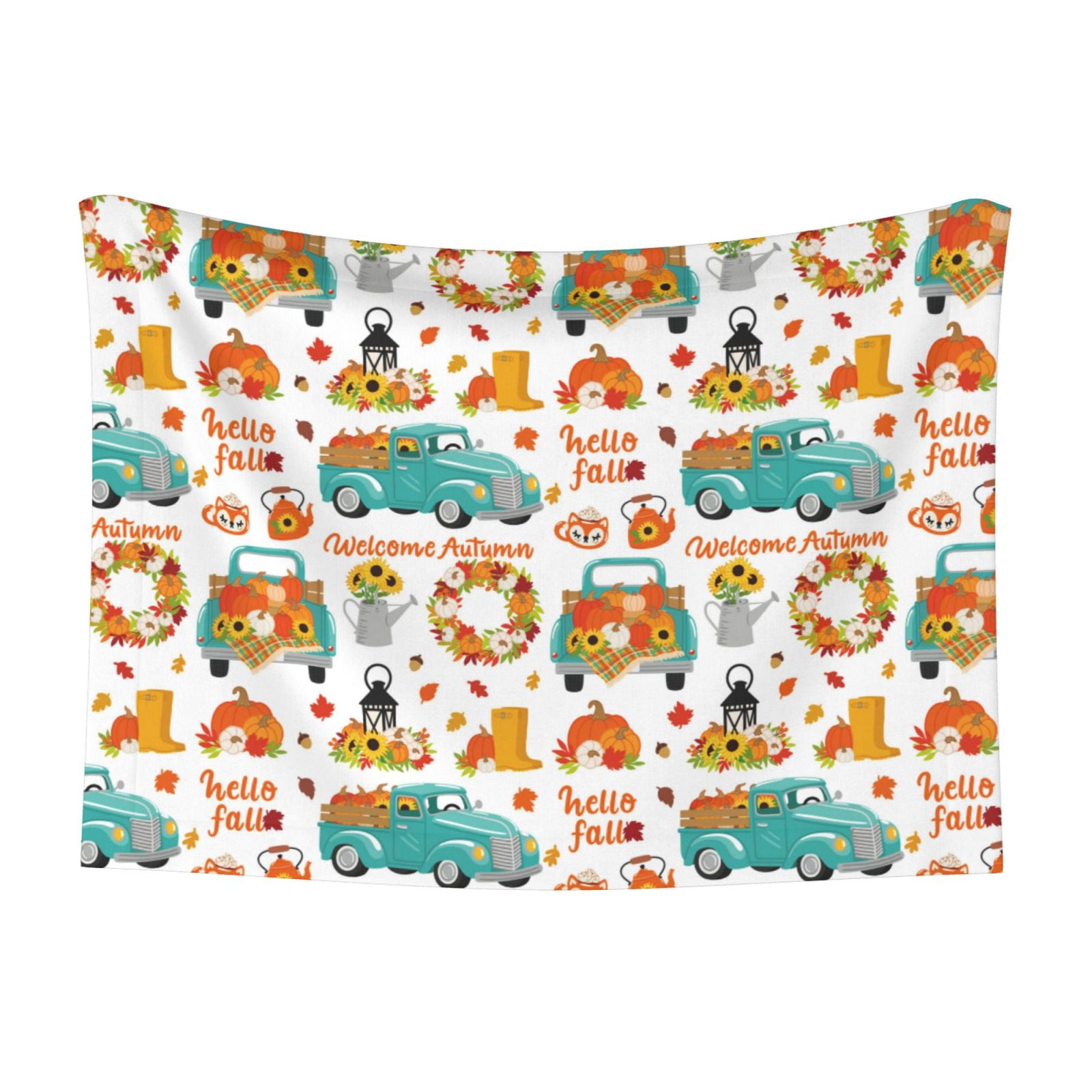Naloa Fall Pumpkins And Sunflowers Dog Blanket, 3 Sizes Cat Blanket for Indoor Cats Large Medium Small Dog Gifts-Small