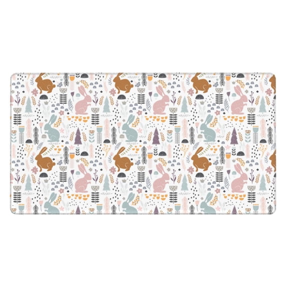 Naloa Fall Rabbit Gaming Mouse Pad Large Mouse Mat Long Extended Desk Pad Non-Slip Rubber Mice Pads Stitched Edges Thin Pad (16x29.5 Inch)